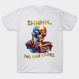 Silence Speaks Volumes Colorful Skeletal Figure T-Shirt